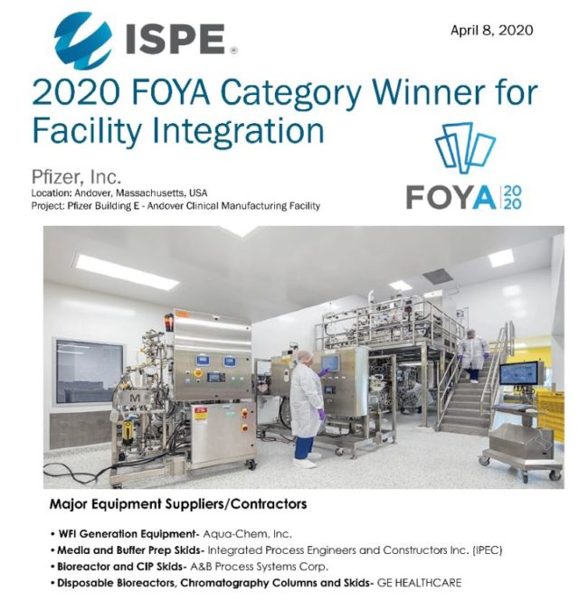 Aqua-Chem Pfizer FOYA 2020