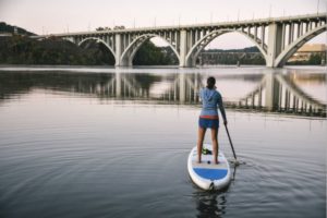 Paddleboarder on Tennessee River in Knoxville TN